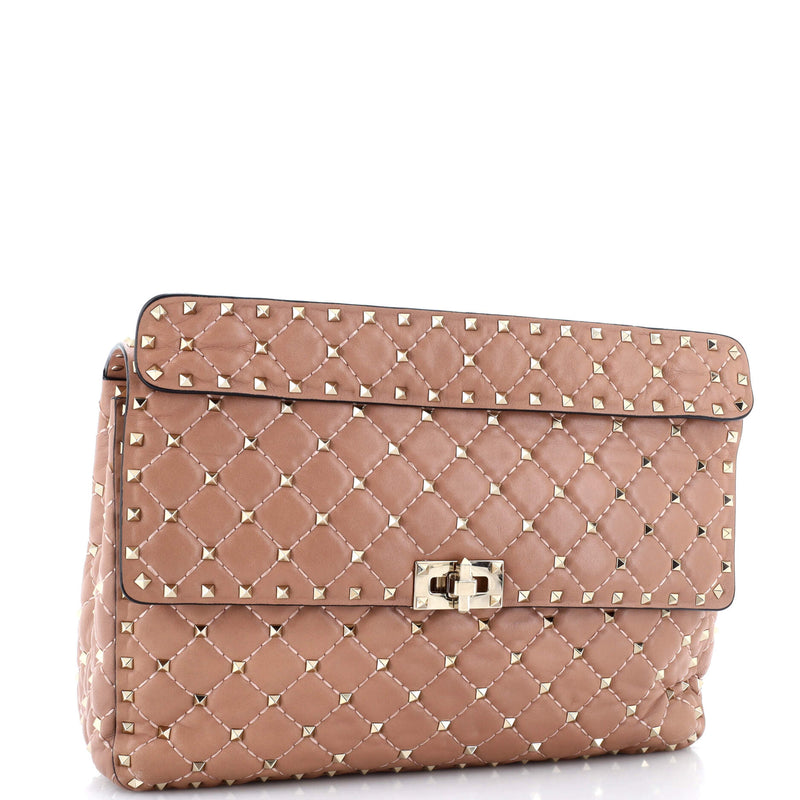 Rockstud Spike Flap Bag Quilted Leather