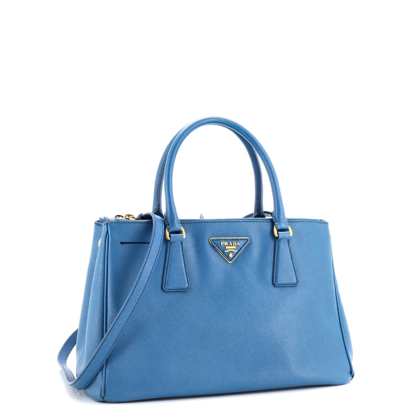Double Zip Lux Tote Saffiano Leather
