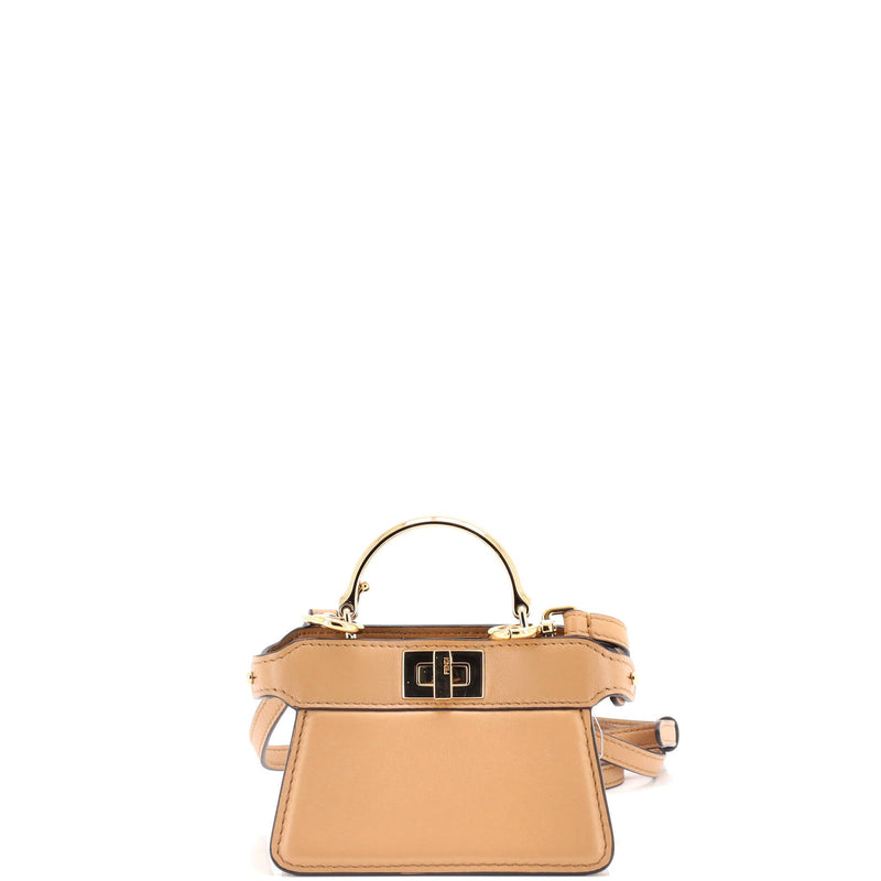 Maxi Handle Peekaboo Bag Leather Nano