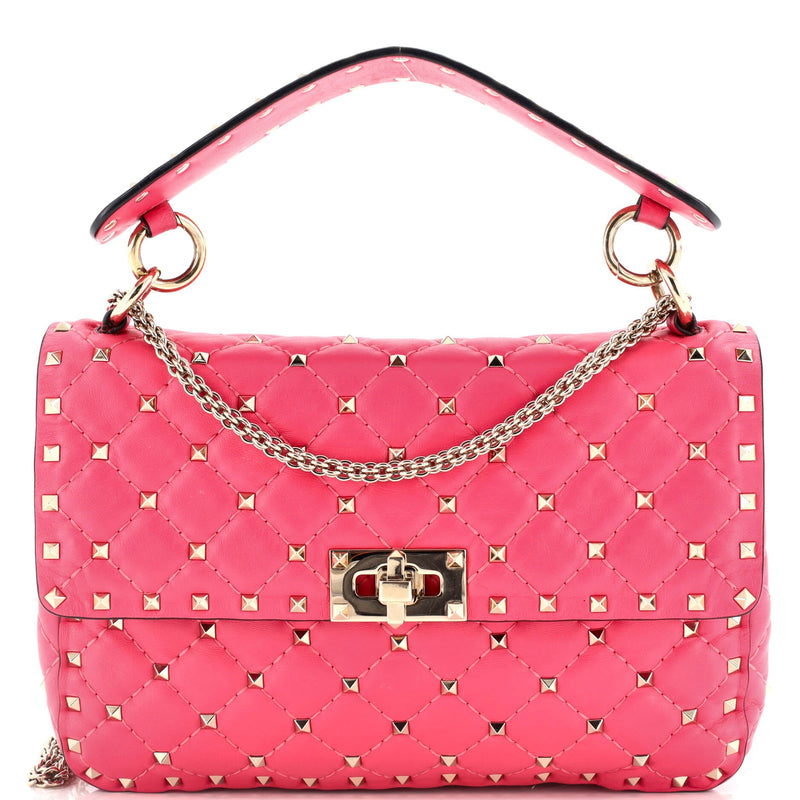 Rockstud Spike Flap Bag Quilted Leather