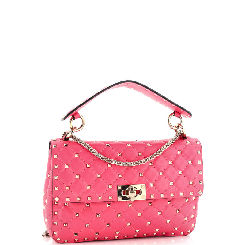Rockstud Spike Flap Bag Quilted Leather