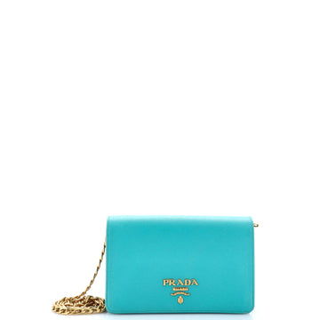Chain Wallet Crossbody Saffiano Leather