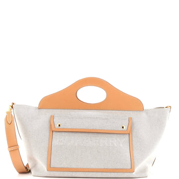 Soft Pocket Tote Canvas With Leather