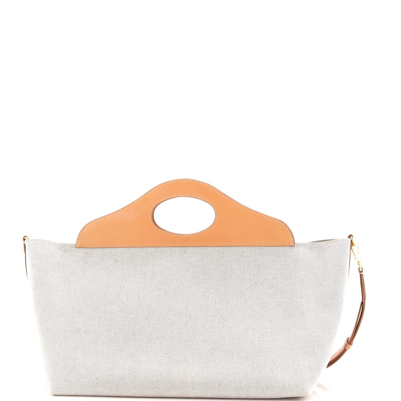Soft Pocket Tote Canvas With Leather