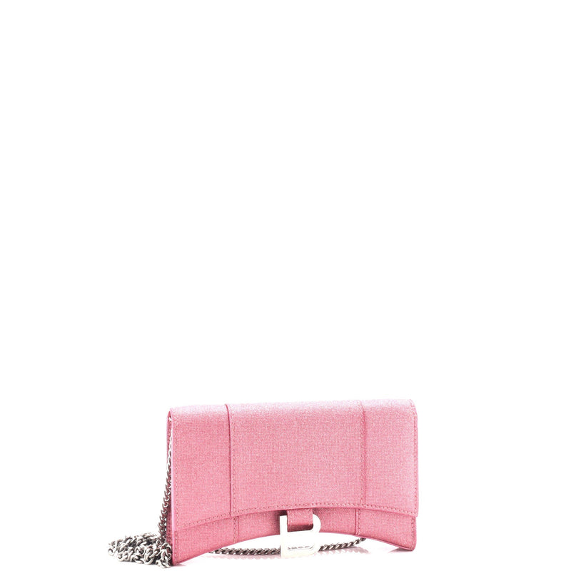 Hourglass Chain Wallet Glitter Leather