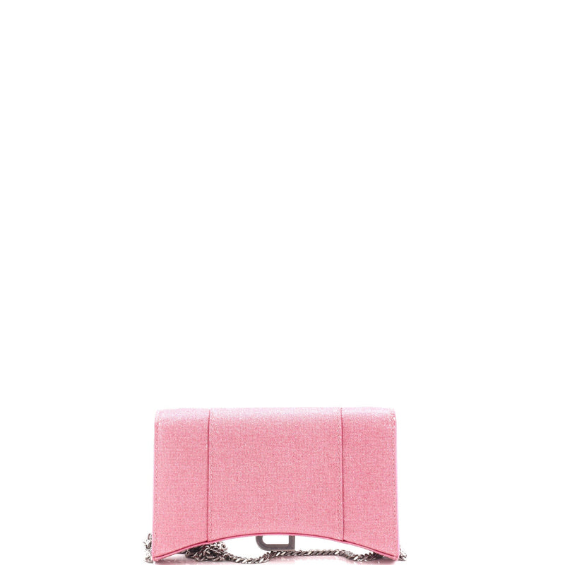 Hourglass Chain Wallet Glitter Leather