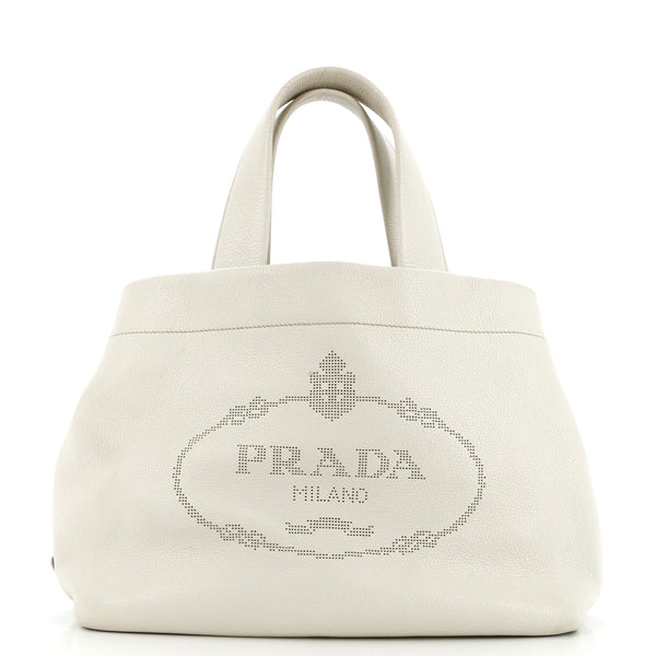 Logo Tote Perforated Leather Medium