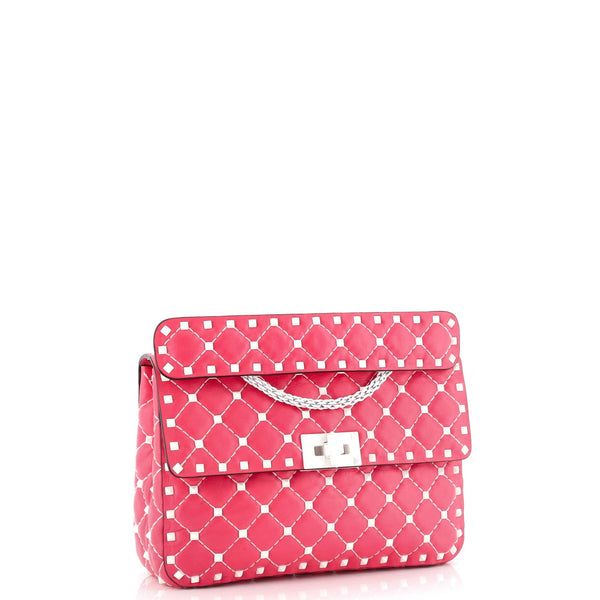 Free Rockstud Spike Flap Bag Quilted