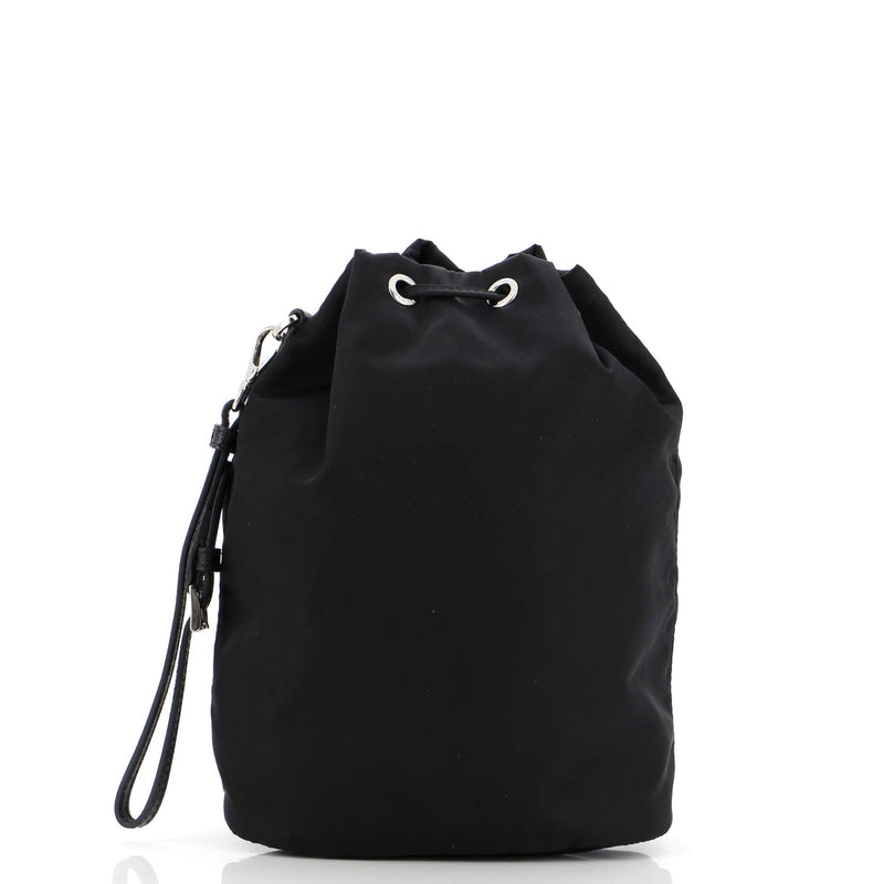 Drawstring Wristlet Bucket Bag Tessuto
