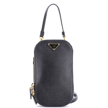 Zip Phone Holder Crossbody Bag Saffiano
