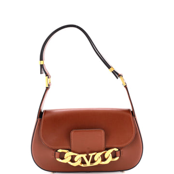 Vlogo Chain Flap Shoulder Bag Leather