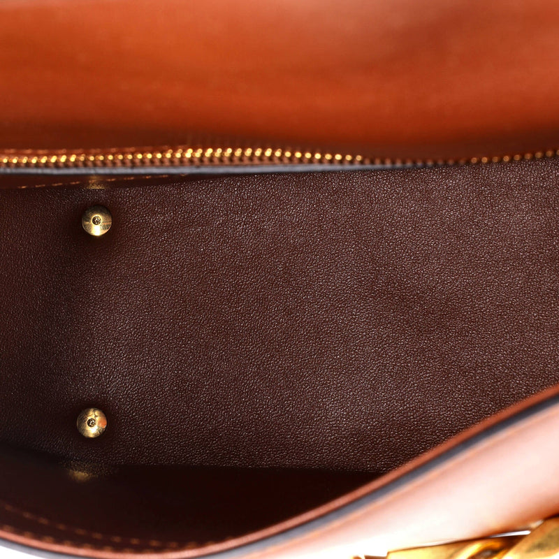 Vlogo Chain Flap Shoulder Bag Leather