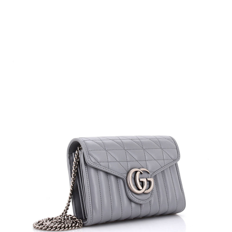 Gg Marmont Chain Wallet Mixed Matelasse