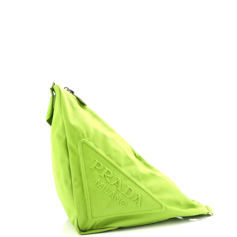 Triangle Logo Zip Crossbody Bag Embossed