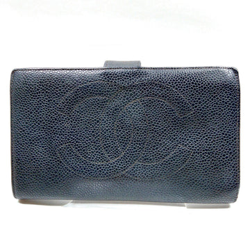 Chanel Long Wallet Black Caviarskin
