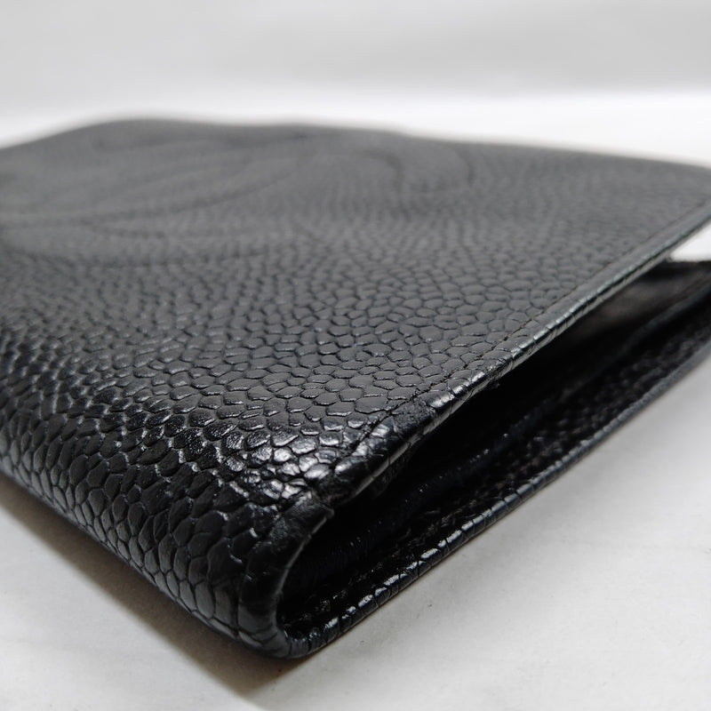 Chanel Long Wallet Black Caviarskin