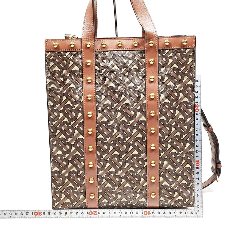 Burberry Hand Bag Brown Pvc