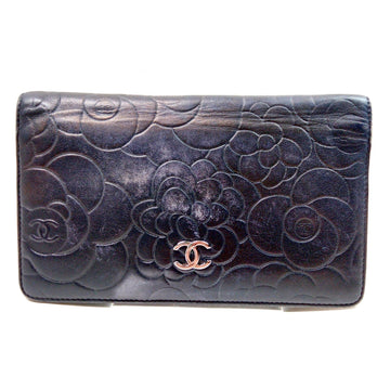 Chanel Long Wallet Black Leather