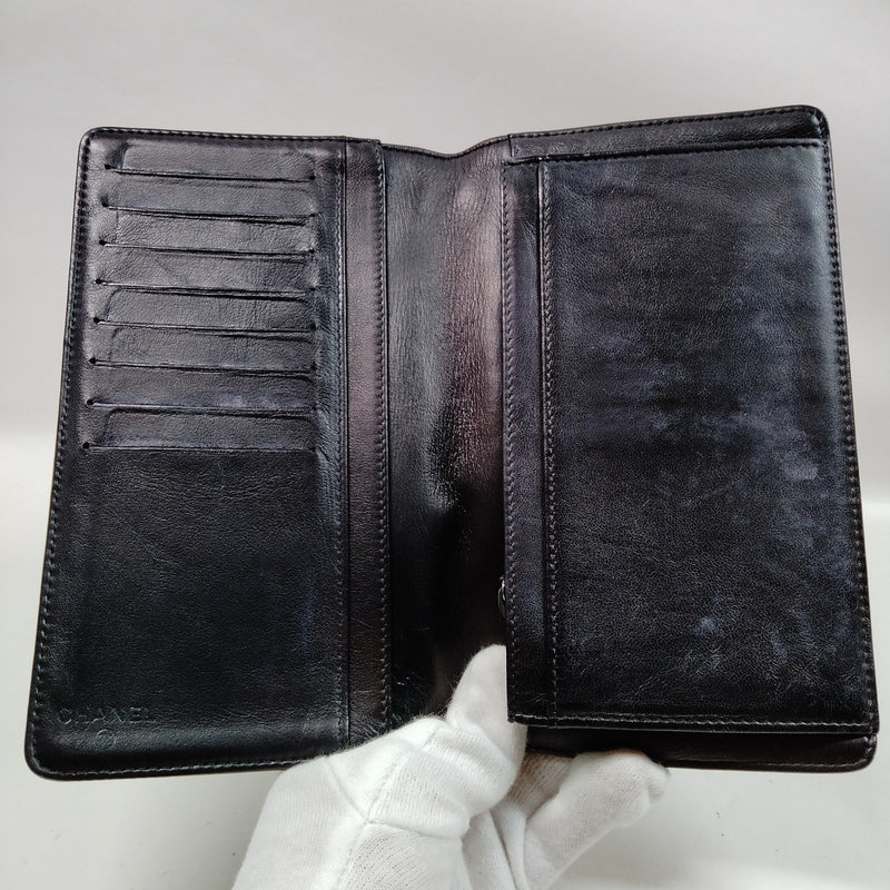 Chanel Long Wallet Black Leather