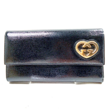 Gucci Long Wallet Black Patent Leather