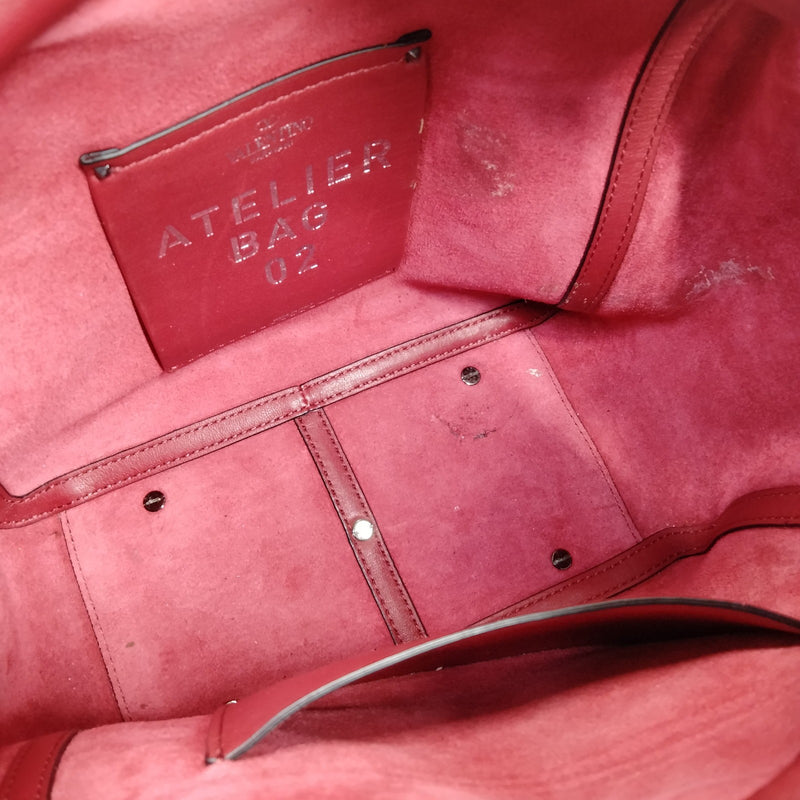Valentino Garavani Hand Bag Red Leather