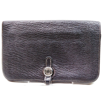 Hermes Long Wallet Brown Leather