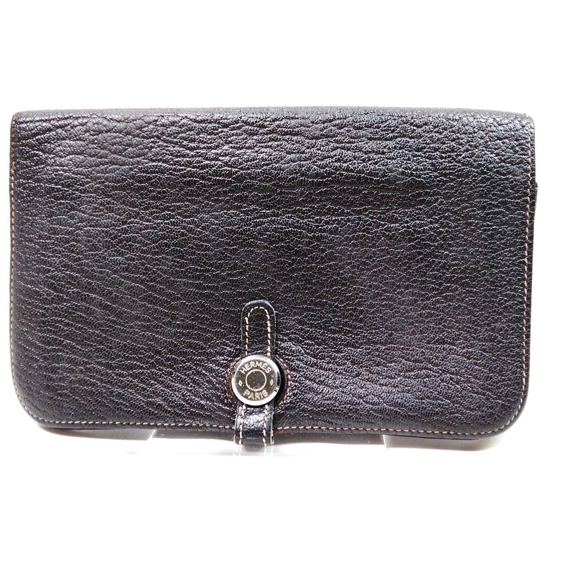 Hermes Long Wallet Brown Leather