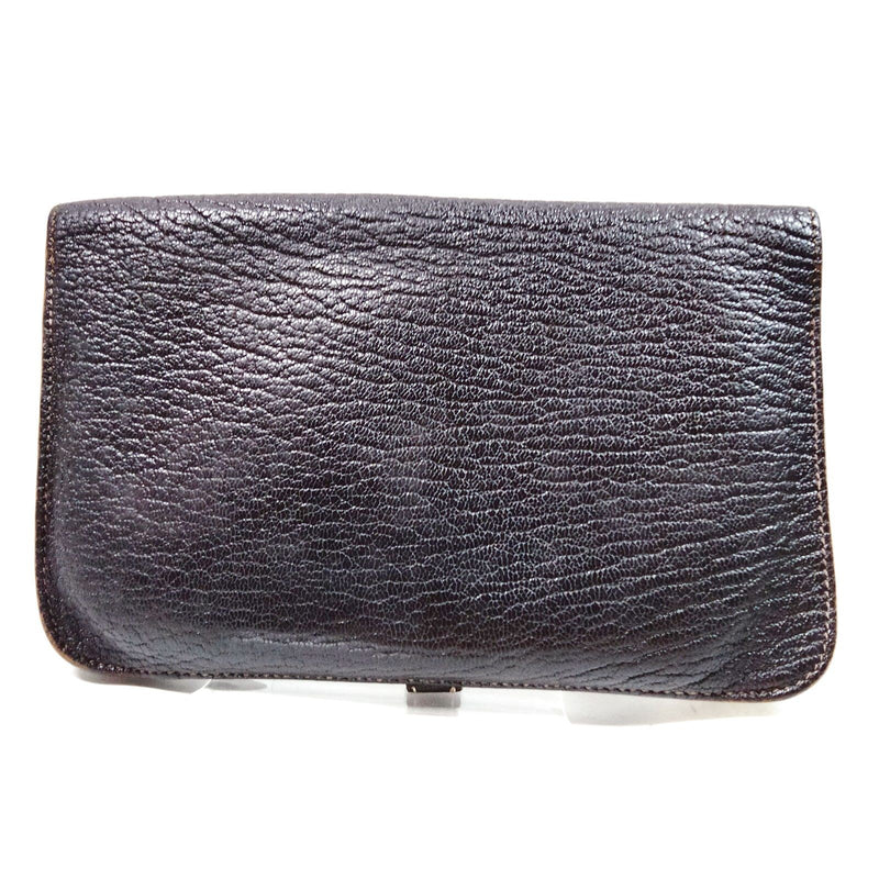 Hermes Long Wallet Brown Leather