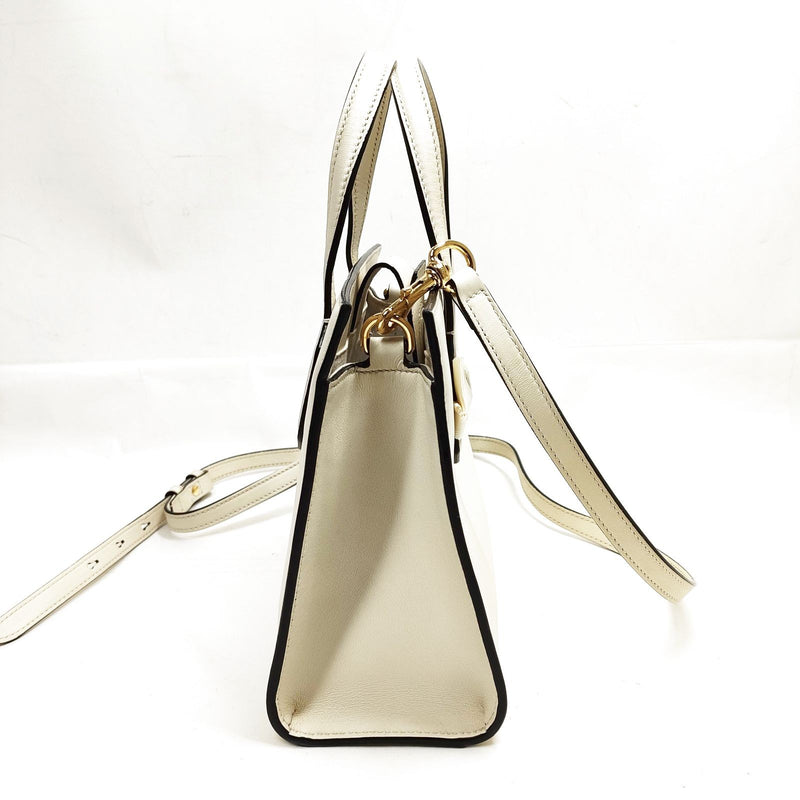 Gucci Hand Bag Beige Leather