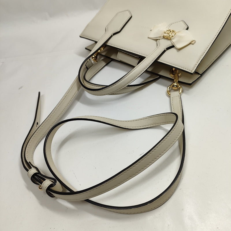 Gucci Hand Bag Beige Leather