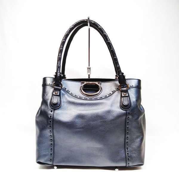 Ferragamo Hand Bag Black Leather