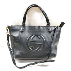 Gucci Hand Bag Black Leather
