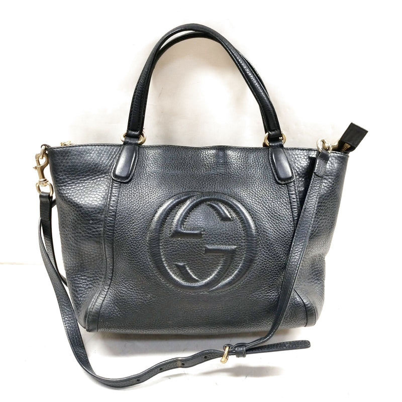 Gucci Hand Bag Black Leather