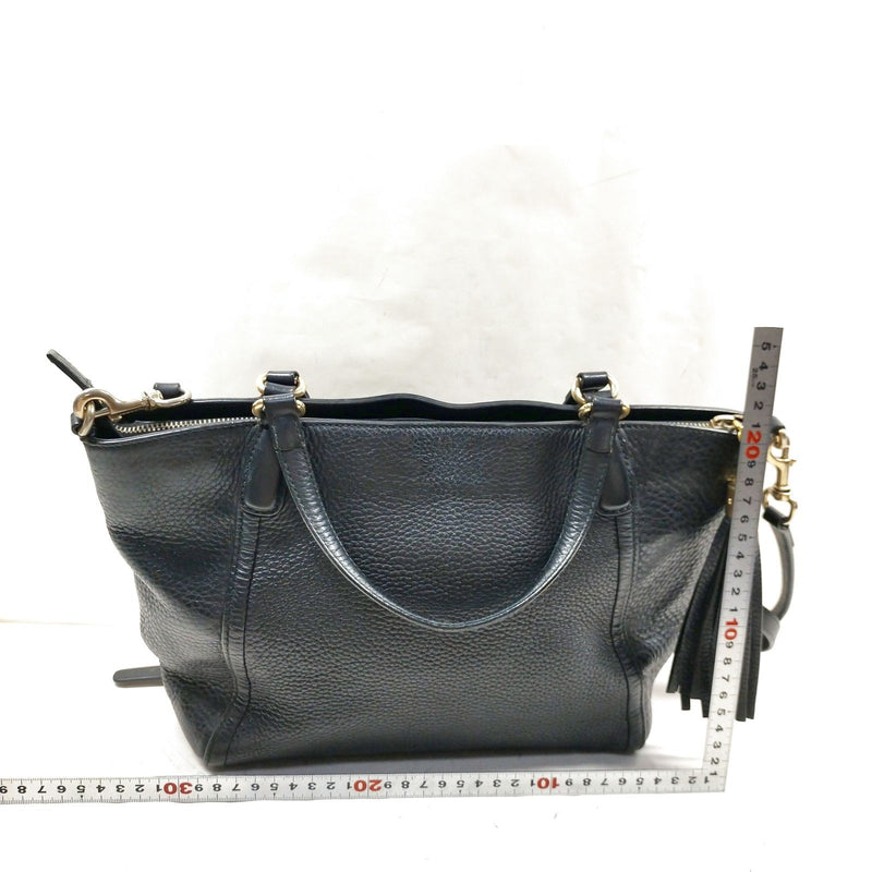 Gucci Hand Bag Black Leather