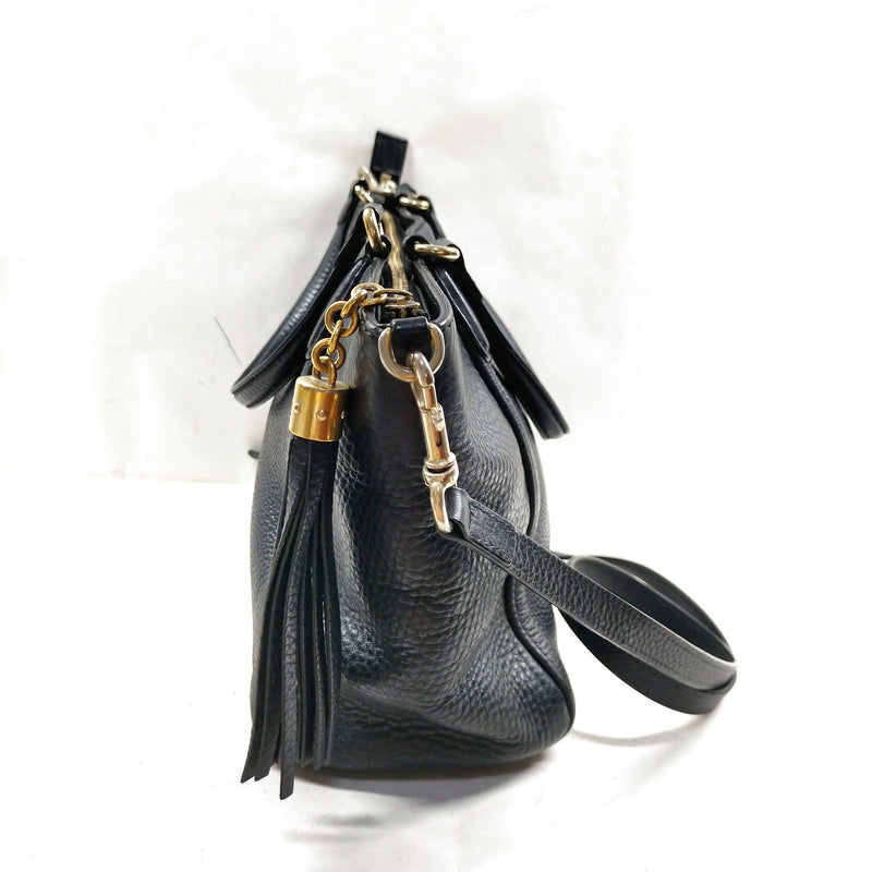 Gucci Hand Bag Black Leather