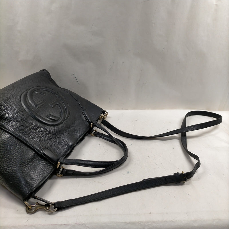 Gucci Hand Bag Black Leather