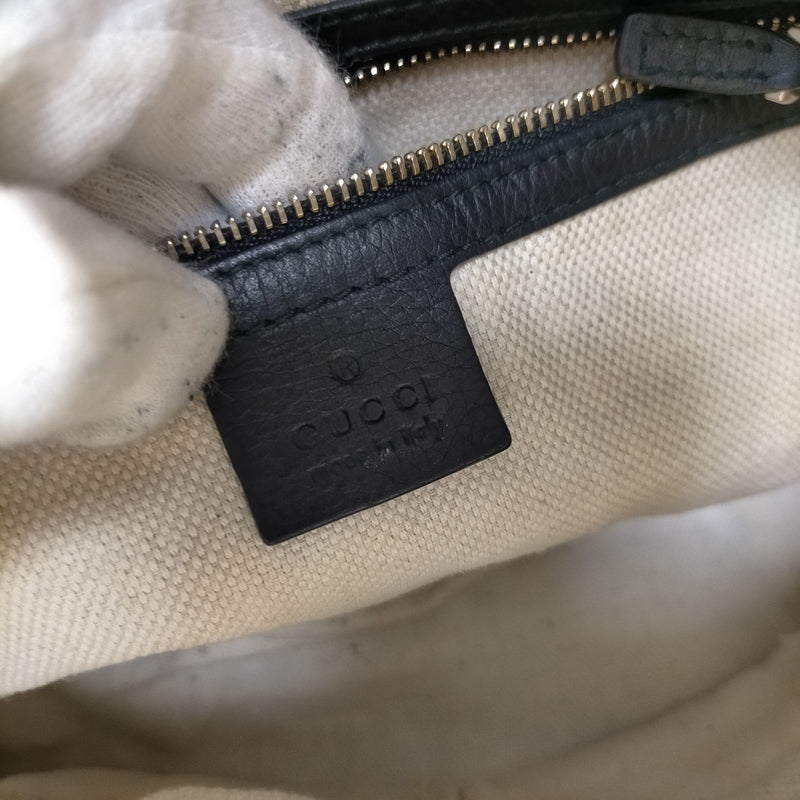 Gucci Hand Bag Black Leather