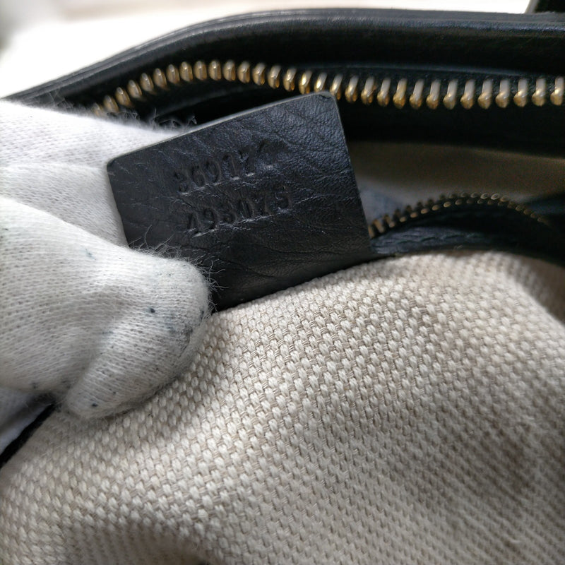 Gucci Hand Bag Black Leather