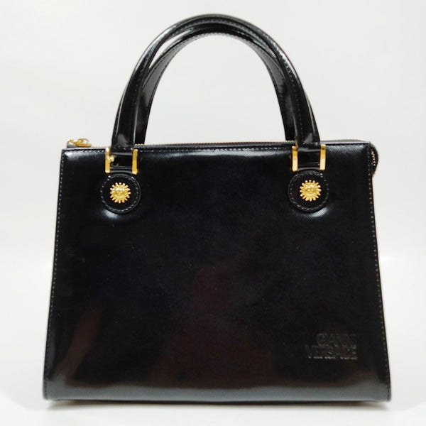 Gianni Versace Hand Bag Black Patent