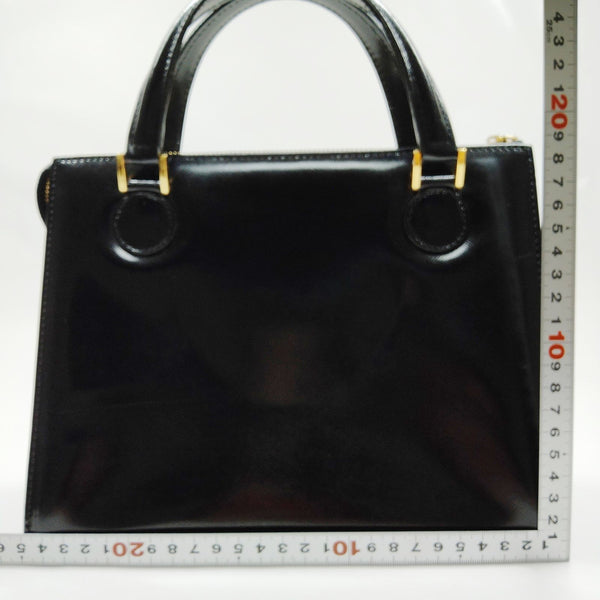 Gianni Versace Hand Bag Black Patent