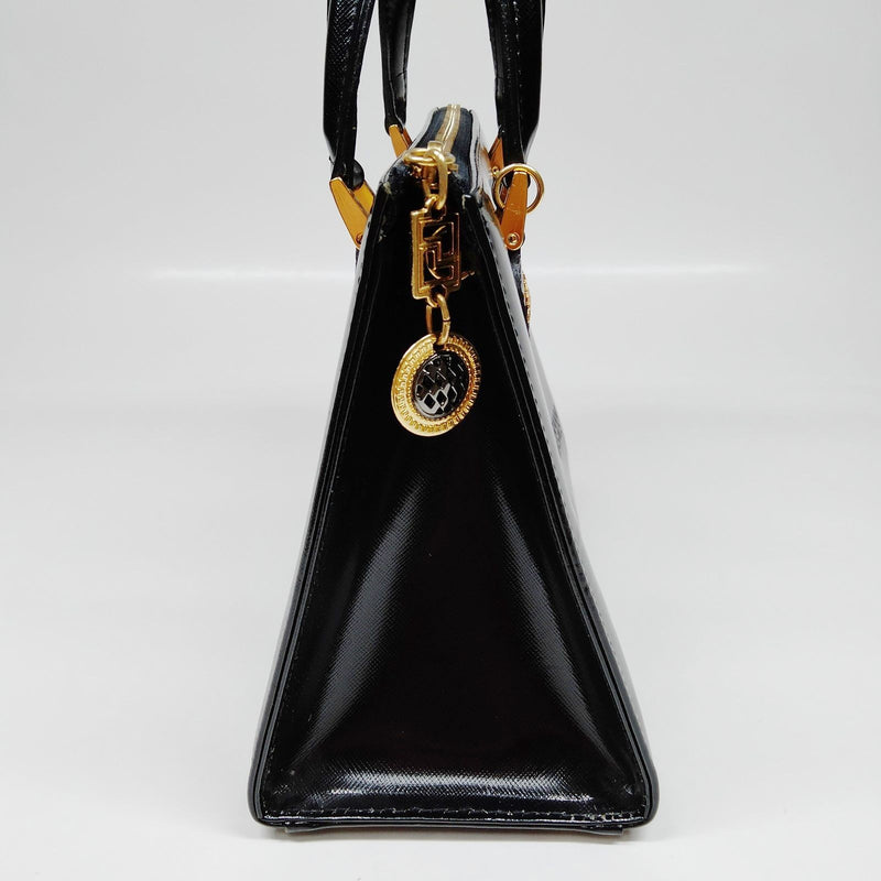 Gianni Versace Hand Bag Black Patent