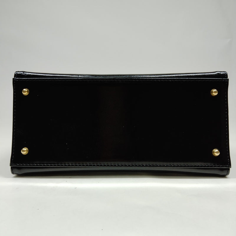 Gianni Versace Hand Bag Black Patent