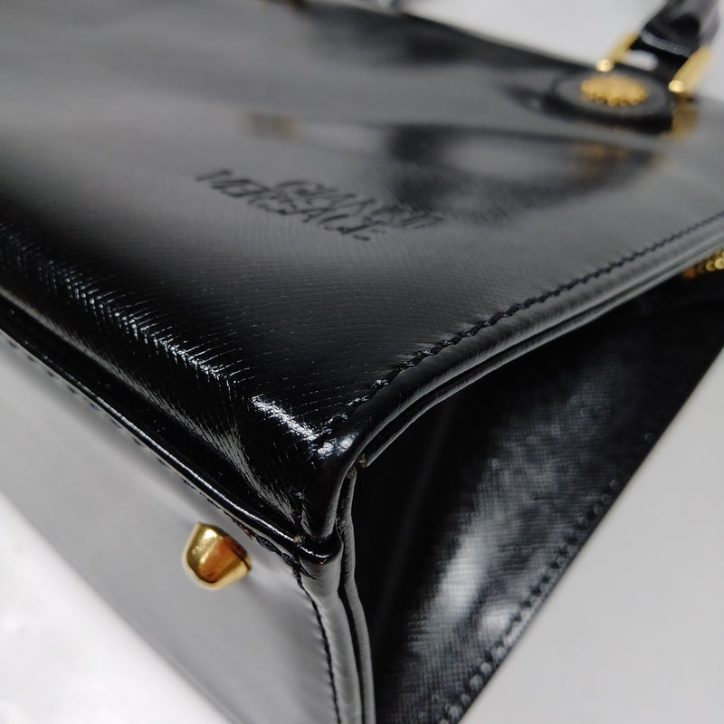 Gianni Versace Hand Bag Black Patent