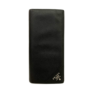 Prada Logo Saffiano Leather Long Bifold