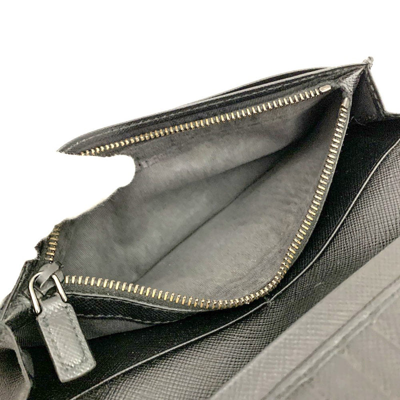 Prada Logo Saffiano Leather Long Bifold