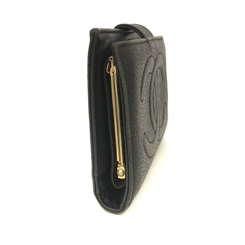Chanel Cc Logo Grained Calfskin Bifold