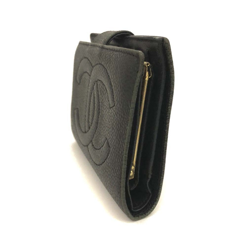 Chanel Cc Logo Grained Calfskin Bifold