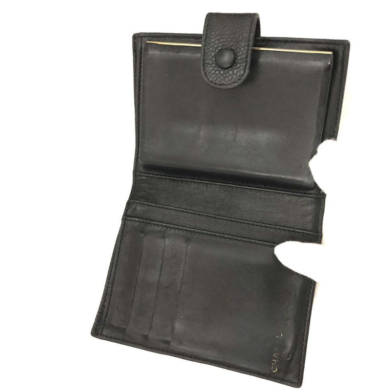 Chanel Cc Logo Grained Calfskin Bifold