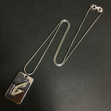 Givenchy G Logo Plate Rhinestone Silver