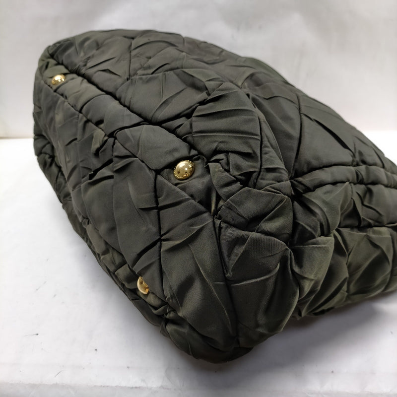 Prada Hand Bag Green Nylon
